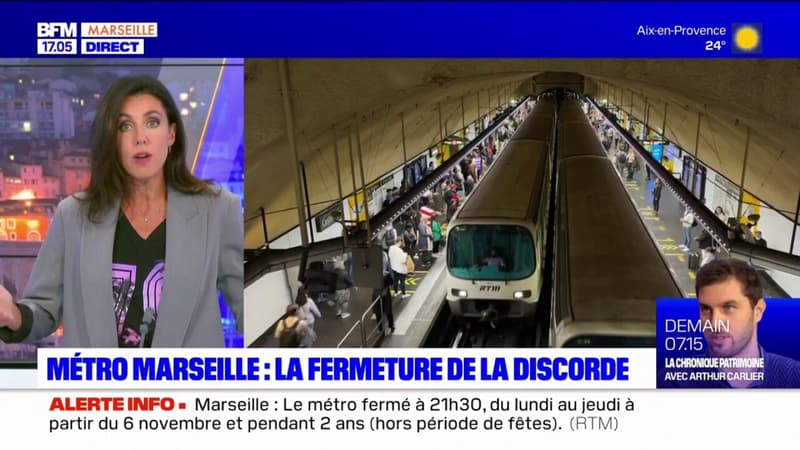 Regarder la vidéo Marseille: échanges tendus autour de la fermeture du métro après 21h30