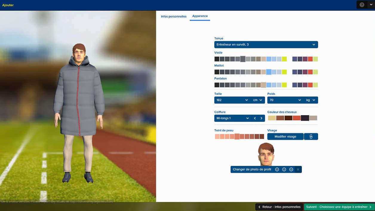 L'outil de création de son avatar propose beaucoup d'options L'outil de création de son avatar propose beaucoup d'options
