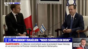 "Nous sommes en deuil": Isaac Herzog, président israélien, s'exprime lors de sa rencontre avec Emmanuel Macron