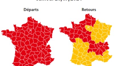 La France est classée rouge dans le sens des départs ce samedi.
