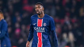 Ousmane Dembélé pensif lors de PSG-Brest en Ligue des champions, le 19 février 2025