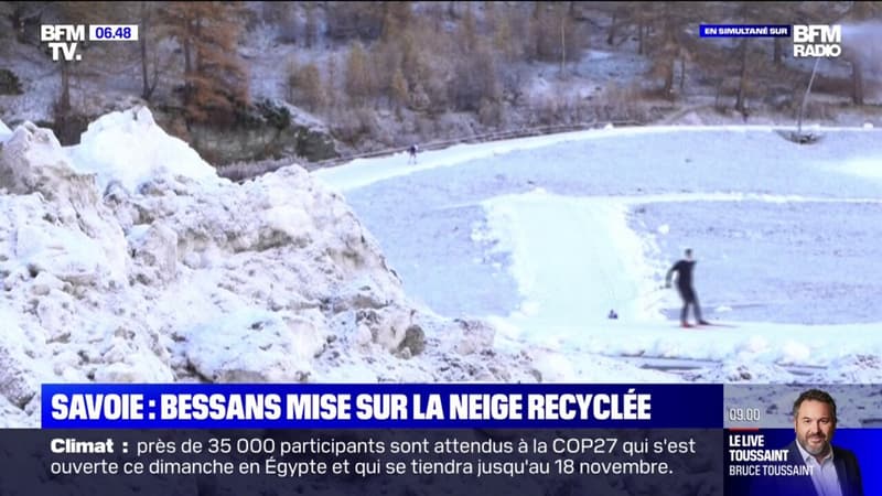 Pour ouvrir dès l'automne, la station de Bessans en Savoie recycle la neige de l'année dernière