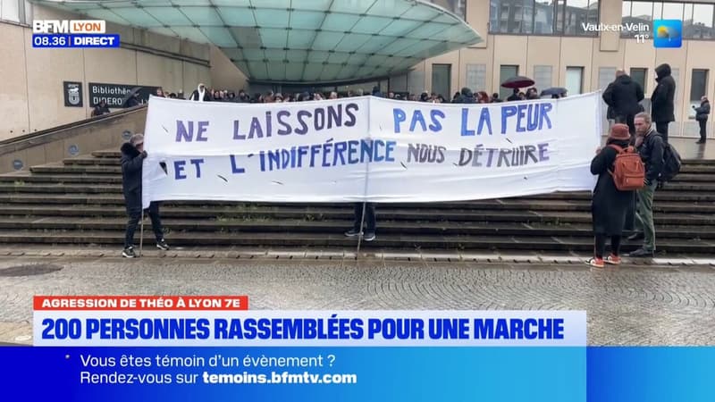 Lyon 7 : 200 personnes rassemblées lors d'une marche en soutien à Théo, agressé à trois reprises
