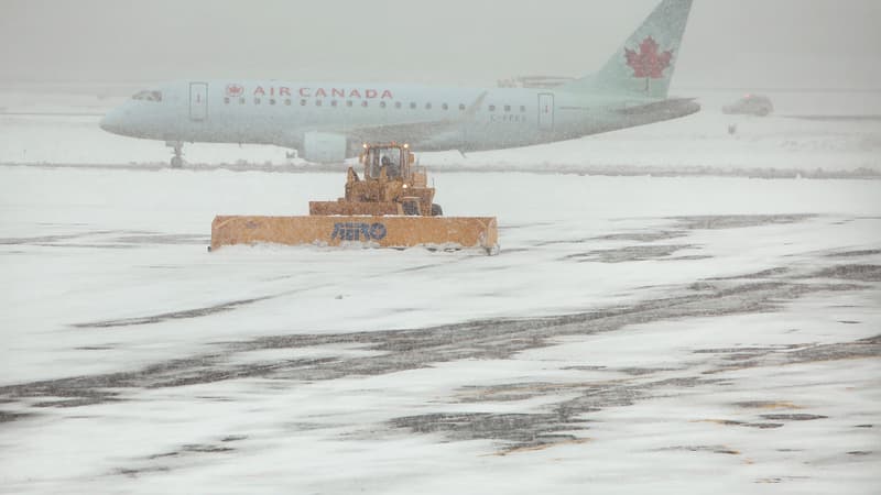 Un avion de Air canada pris dans la neige. (Photo d'illustration)