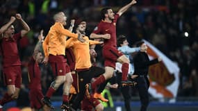 La joie des Romains après leur victoire sur Barcelone