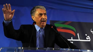 Ali Benflis, principal opposant à Abdelaziz Bouteflika et son ancien Premier ministre, lors d'un meeting, le 15 avril 2014