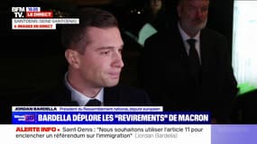 Rencontre entre Emmanuel Macron et les chefs de parti: "À chaque fois que j'ai l'occasion de m'exprimer et de représenter les Français, je le fais", déclare Jordan Bardella (RN)