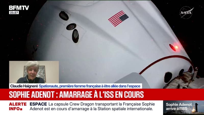 Claudie Haigneré, première femme française à être allée dans l'espace, raconte ses impressions lors de son arrivée à proximité de l'ISS