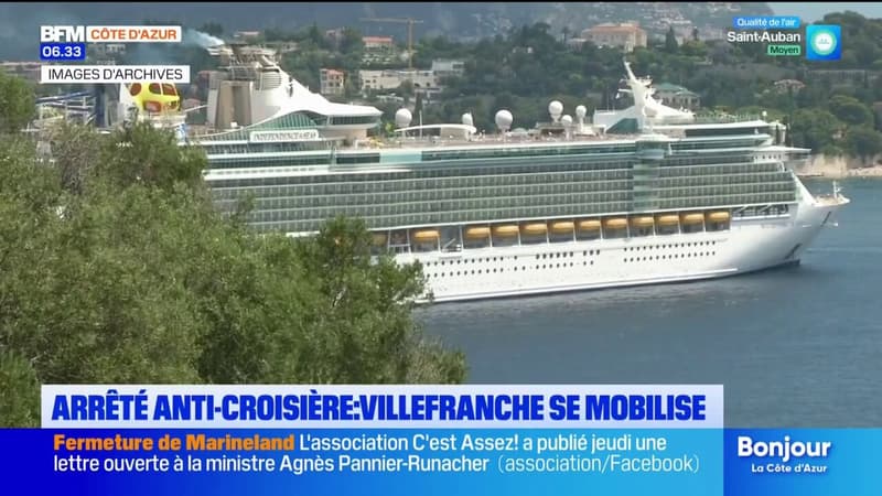 Villefranche-sur-Mer: les commerçants se rassemblent pour s'opposer à l'interdiction des gros bateaux de croisière