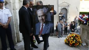 Les obsèques de Charles Pasqua célébrées dans la cathédrale de Grasse, le 7 juillet 2015