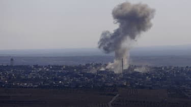 Bombardements sur le village syrien de Jubata al-Khashab en 2014