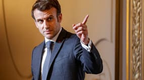 Emmanuel Macron à l'Elysée le 20 janvier 2022