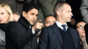 Nasser al-Khelaïfi et Aleksander Ceferin en février 2023