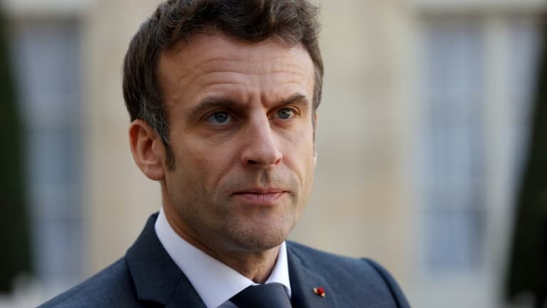 Le président Emmanuel Macron le 21 mars 2022 à l'Elysée à Paris 