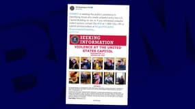 La police fédérale américaine a partagé plusieurs clichés sur les réseaux sociaux montrant des manifestants pro-Trump dans le Capitole.