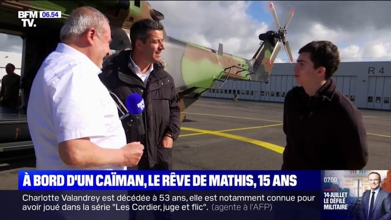 À bord d'un hélicoptère de l'armée française, Mathis, 15 ans, réalise son rêve