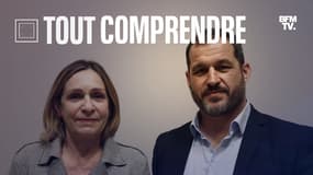 Caroline Rey-Salmon et Sébastien Boueilh lors d'une conférence de presse pour le lancement de la nouvelle équipe de la Ciivise, le 5 février 2024