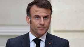Le président Emmanuel Macron à l'Élysée le 28 mars 2025 