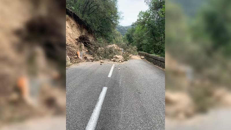 La RD6 est coupée le 29 juin après-midi entre La-Colle-sur-Loup et Pont du Loup après un éboulement. 