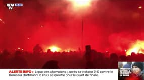 Match à huis clos: les supporters parisiens célèbrent la qualification du PSG à l'extérieur du Parc des Princes