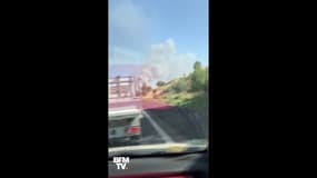 Un incendie s'est déclaré sur l'A54, entre Nîmes et Arles