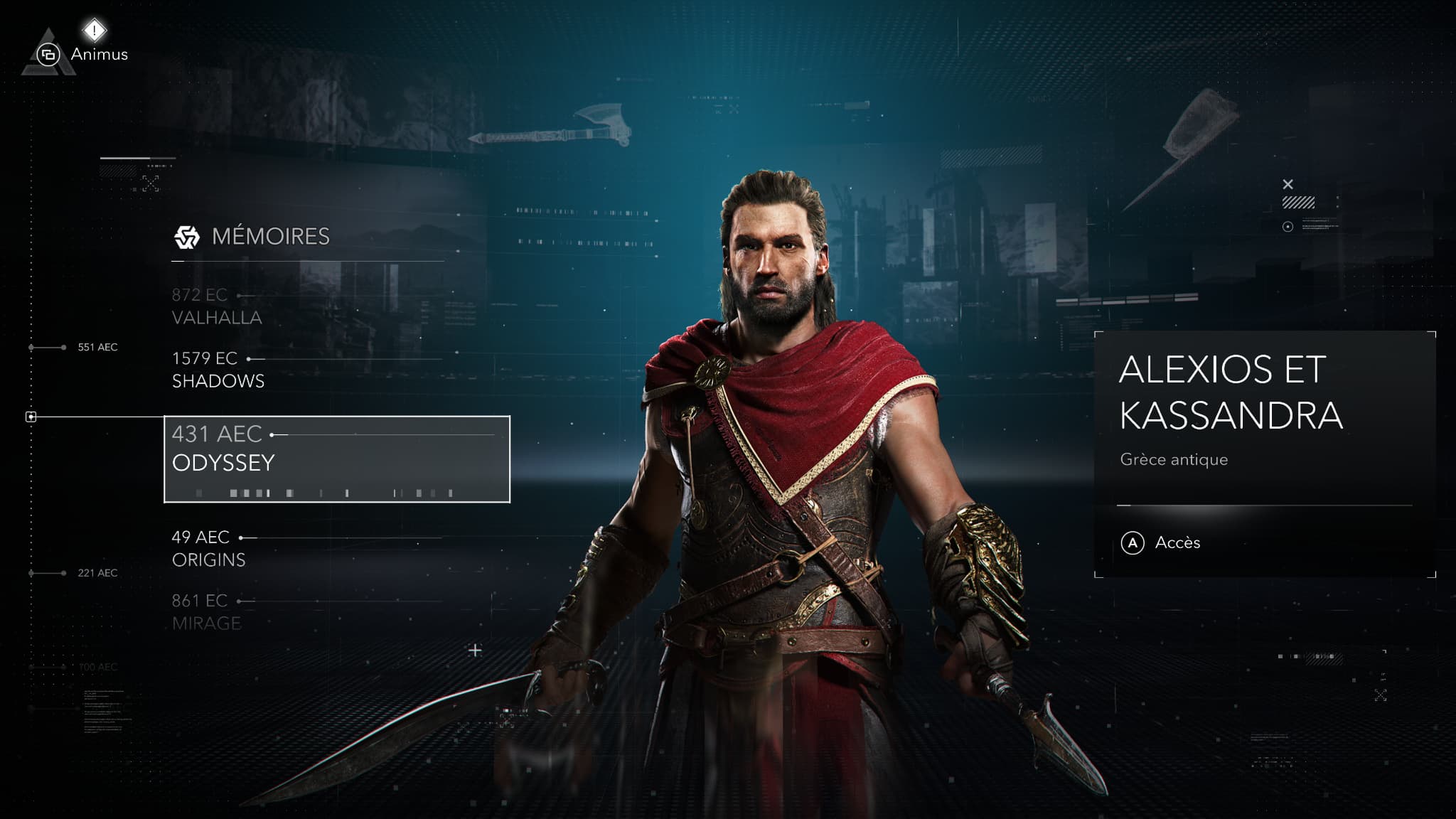 Vous pouvez accéder aux aventures de tous les héros modernes d'Assassin's Creed