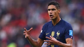 Raphaël Varane avec la France contre le Maroc au Mondial 2022