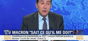 Intervention de François Hollande: Emmanuel Macron "sait ce qu'il me doit", affirme le président