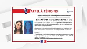Eloine Montier et Shana Bunel ont disparu depuis le 17 juin après avoir quitté leur domicile à Troarn et Amfreville, dans le Calvados.