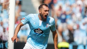 L'attaquant du Celta Vigo Borja Iglesias face à Valladolid en Liga le 15 septembre 2024