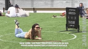 A New-York, on fait respecter les distances de sécurité dans les parcs en traçant des cercles au sol