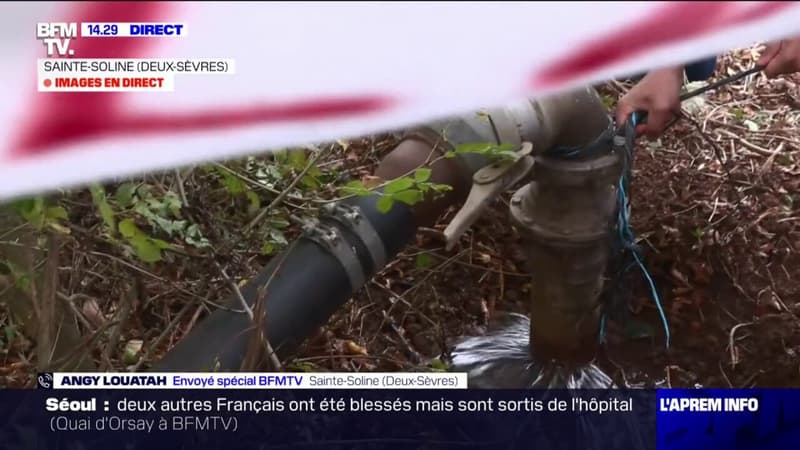 Sainte-Soline: les militants sectionnent un tuyau autour du projet de bassine