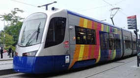 Rame de tramway à Mulhouse, dans le Haut-Rhin.