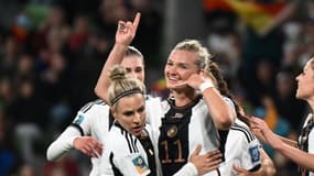 Alexandra Popp lors de la victoire de l'Allemagne face au Maroc à la Coupe du monde féminine, le 24 juillet 2023.
