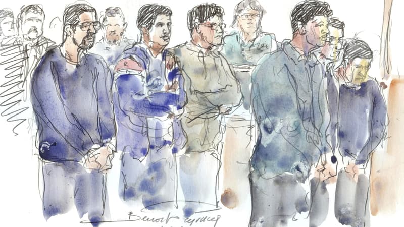 Le 11 octobre 2017 les accusés lors de leur procès. L'activiste Antonin Bernanos sera condamné à 5 ans de prison. 