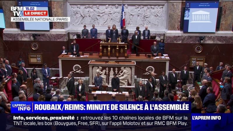 L'Assemblée nationale observe une minute de silence en hommage aux policiers morts dans le Nord et à l'infirmière tuée au CHU de Reims