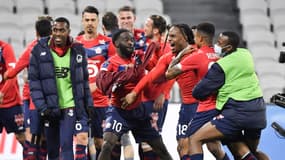 La joie de Lille après la victoire à Lyon