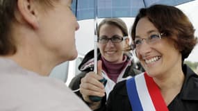 La députée Isabelle Attard, à droite, a été élue pour la première fois en 2012.