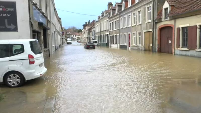 On a jamais vu ça: la ville de Wimille, dans le Pas-de-Calais, inondée après le passage de la tempête Ciaran