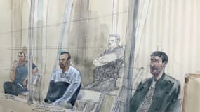 Croquis d'audience de Chokri Chafroud (c) lors procès de l'attentat de Nice, le 6 septembre 2022 à la cour d'assises spéciale de Paris (Photo d'illustration)