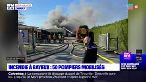 Bayeux: 50 pompiers ont été mobilisés pour un incendie près d'une entreprise de pneus sans faire de blessés