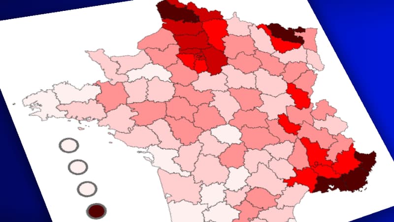 Le taux d'incidence en France au 20 février 2021.