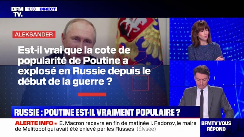 La popularité de Vladimir Poutine en Russie est-elle en hausse? BFMTV répond à vos questions