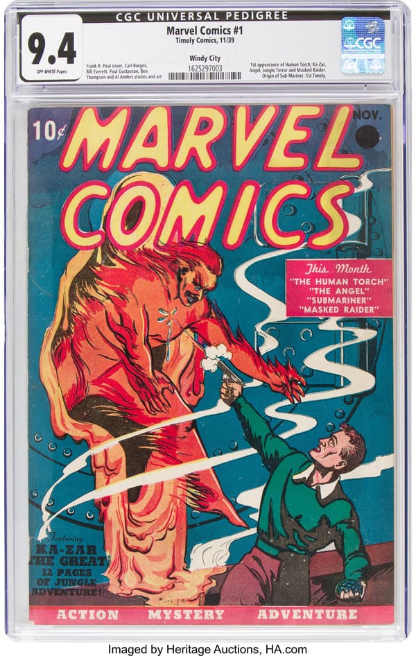 Le premier numéro de Marvel Comics