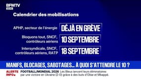 Manifs, blocages, sabotages : à quoi s'attendre le 10 ? - 05/09 