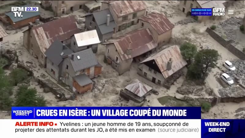 Crues en Isère: un village coupé du monde