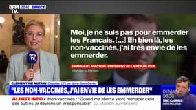 "Emmerder" les non-vaccinés: pour Clémentine Autain, le discours d'Emmanuel Macron est "d'une grande brutalité et d'une grande irresponsabilité"