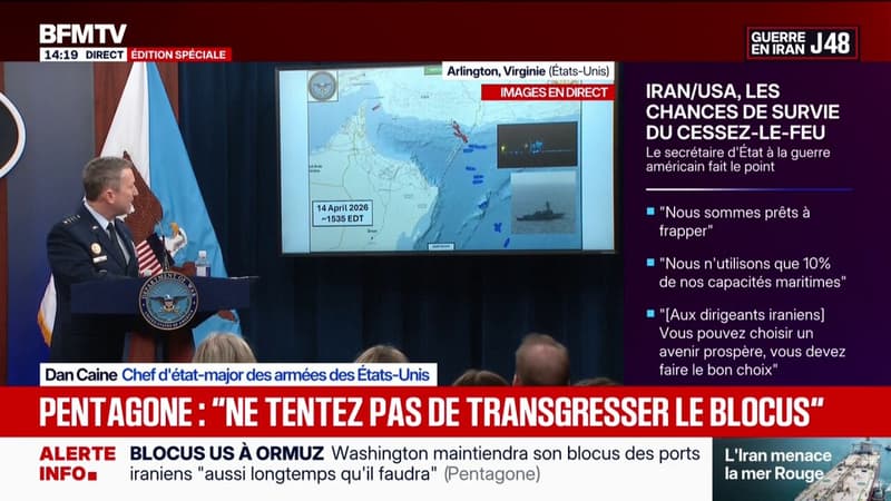 Détroit d'Ormuz: "Il y a eu 13 opérations d'interdiction et d'arraisonnement depuis la mise en place de ce blocus", affirme le chef d'état-major des armées des États-Unis
