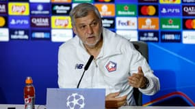 Bruno Genesio en conférence de presse avant le match de Ligue des champions entre l'Atlético de Madrid et Lille - le 22/10/2024