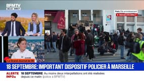 Grève du 18 septembre: "Avoir sur un rassemblement des objets qui vont permettre de se dissimuler le visage ou de se protéger contre le gaz lacrymogène, ça constitue une infraction", explique Agathe Foucault, porte-parole de la police nationale    